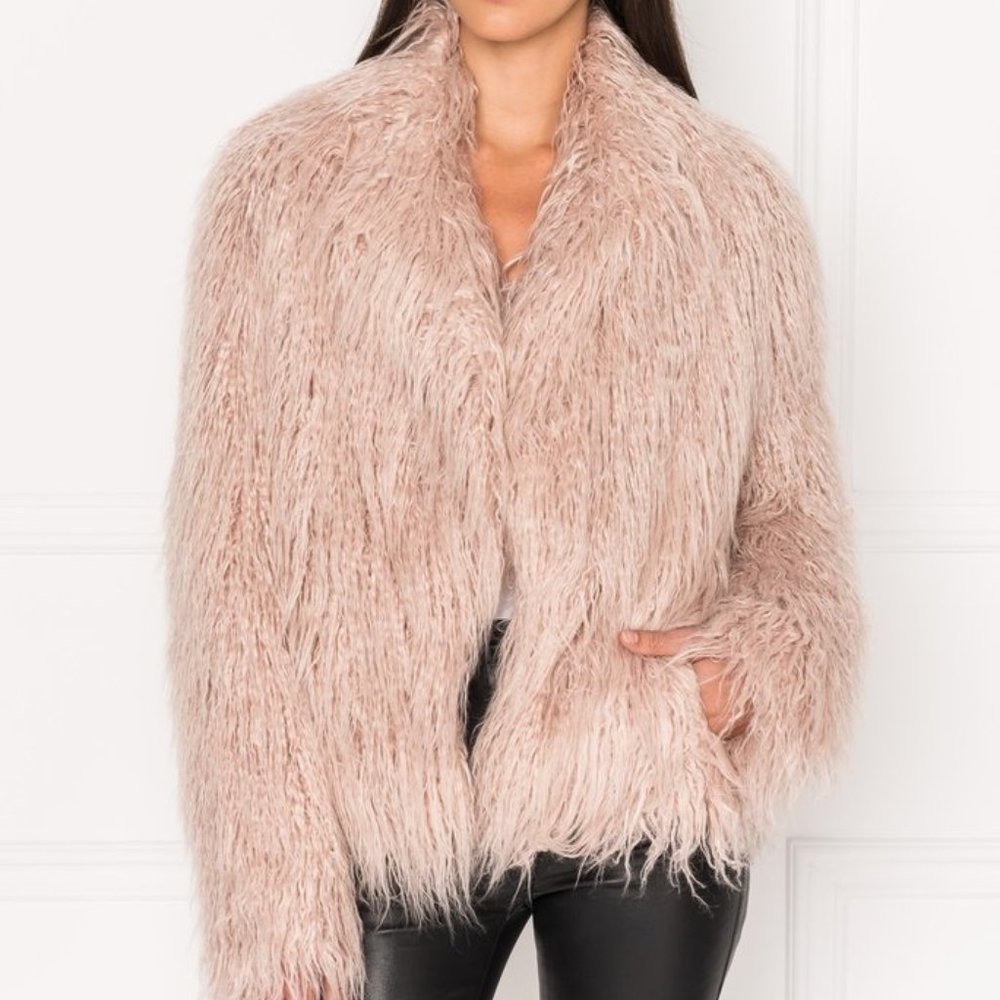 LAMARQUE Harika Faux Fur Oversize Jacket Pink